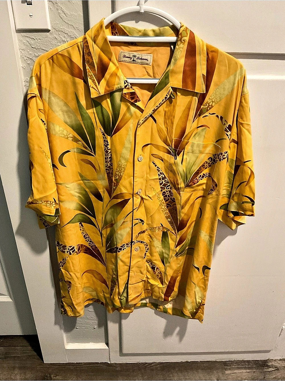 Tommy Bahama Silk Floral Button Down in Yellow & Green